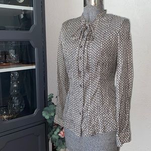 Vintage Club Monaco silk long sleeve button down blouse